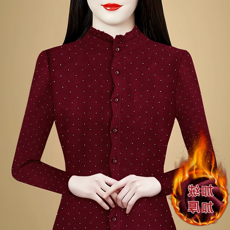 Winter velvet shirt, body-friendly long-sleeve