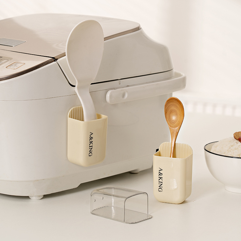 Rice spoon storage rack kitchen wall-mounted rice cooker rice shovel storage rack silicone hook non-stick rice spoon storage rack