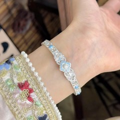 新中式国风宫廷珐琅彩重工手镯轻奢古典优雅时尚手环气质百搭手饰