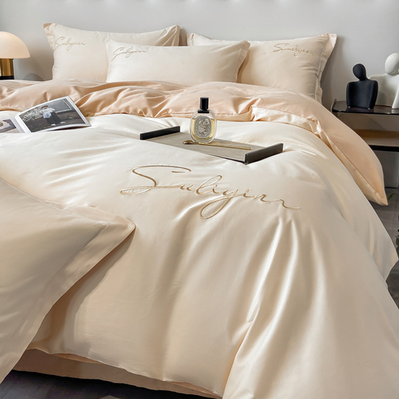 Todo algodón largo algodón puro algodón cuatro piezas conjunto 2025 nuevo algodón dormitorio sábanas de alta calidad sábanas de cama tres piezas conjunto