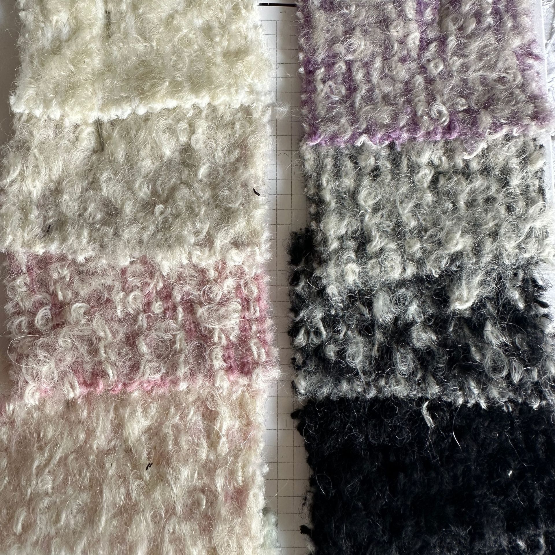 粗针针织单面马海毛小香风圈圈呢时装套装秋冬毛呢面料手感柔软