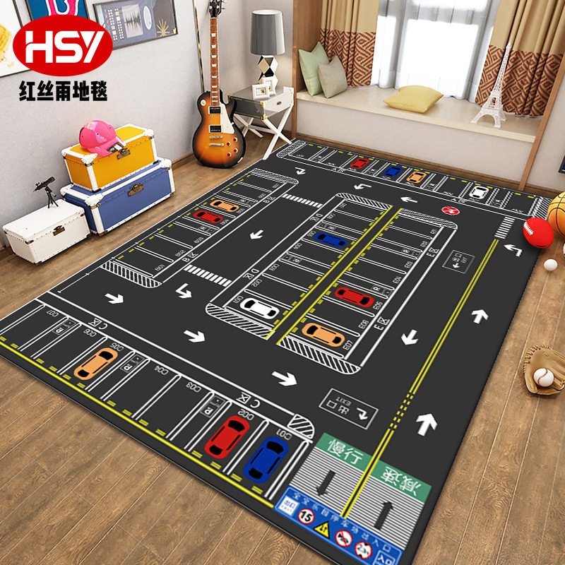 Cartoon Children's Carpet Track, Living Room Sofa Coffee Table Floor Mat, Bedroom Bedside Blanket, Easy to Clean Floor Covering Cartoon Children's Carpet Track, Living Room Sofa Coffee Table Floor Mat, Bedroom Bedside Blanket, Easy to Clean Floor Covering
