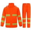 Orange-red double-layer reflective suit (green reflective strips)