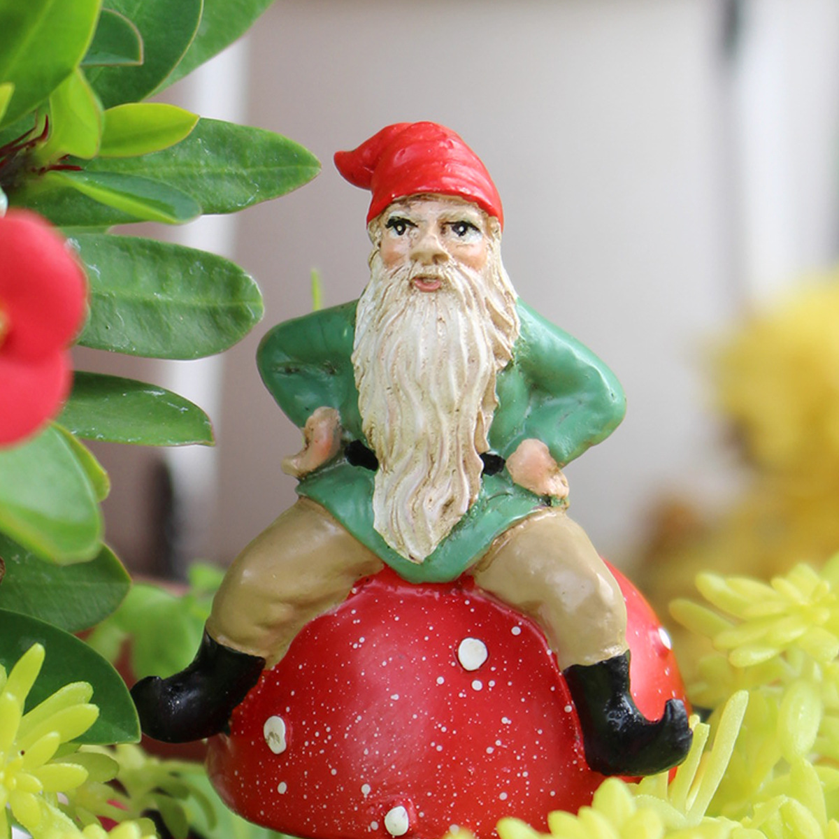  simulation mushroom frog dwarf family dwarf cartoon luminous mushroom plug-in scene decoration bonsai outfit