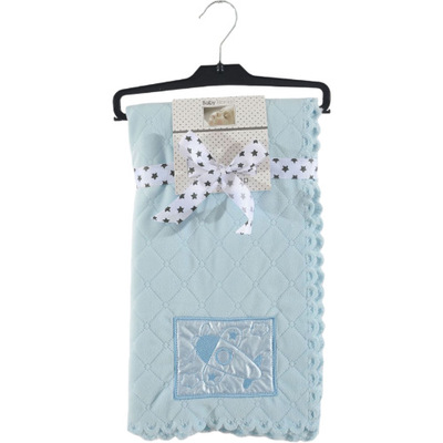 水晶绒绣花婴儿毯柔软羊羔绒盖毯幼儿园午睡毯精致蝴蝶边