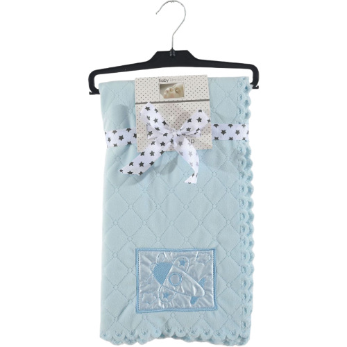 水晶绒绣花婴儿毯柔软羊羔绒盖毯幼儿园午睡毯精致蝴蝶边