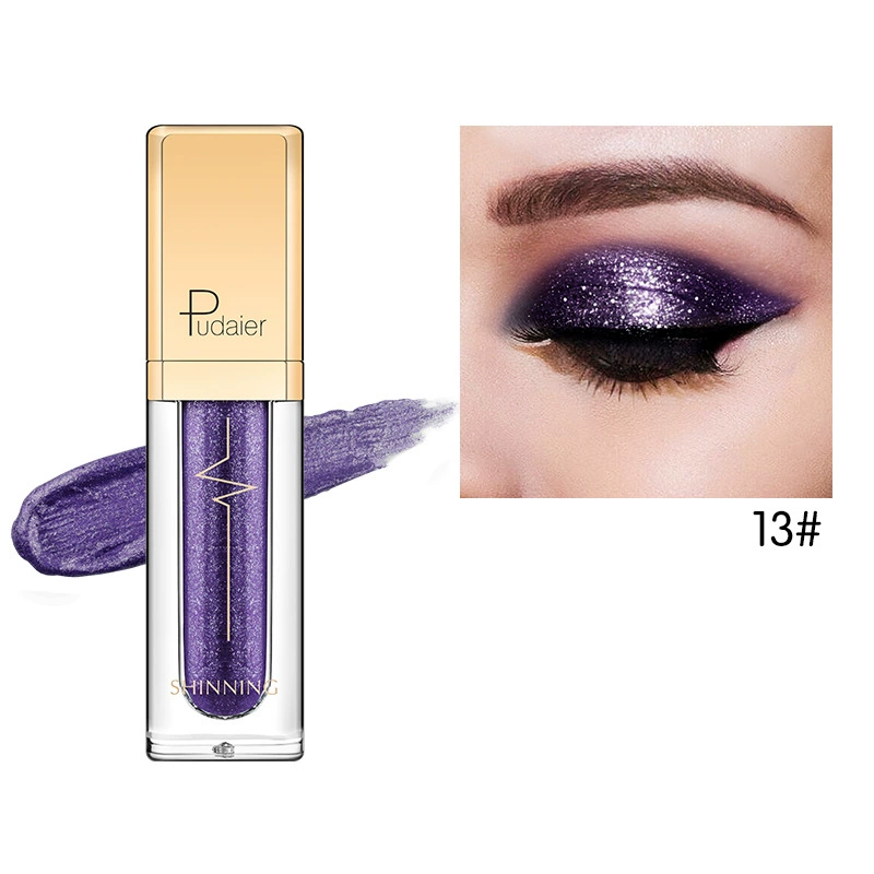Палетка теней для век Pudaier 18-цвет Diamond Shine Liquid Glitter Powder - жемчужный блеск монохромная палитра