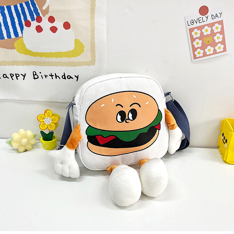 225g Weight Polyester Lining Material Zipper Closure Type Single Shoulder Strap Strap Type Shoulder Bag Bags Type Casual, Daily Occasion Canvas Material Cartoon Pattern All Seasons Season Kid'S Gender Cute Style Other Shape Kid's Canvas Cartoon Cute Square Zipper Shoulder Bag