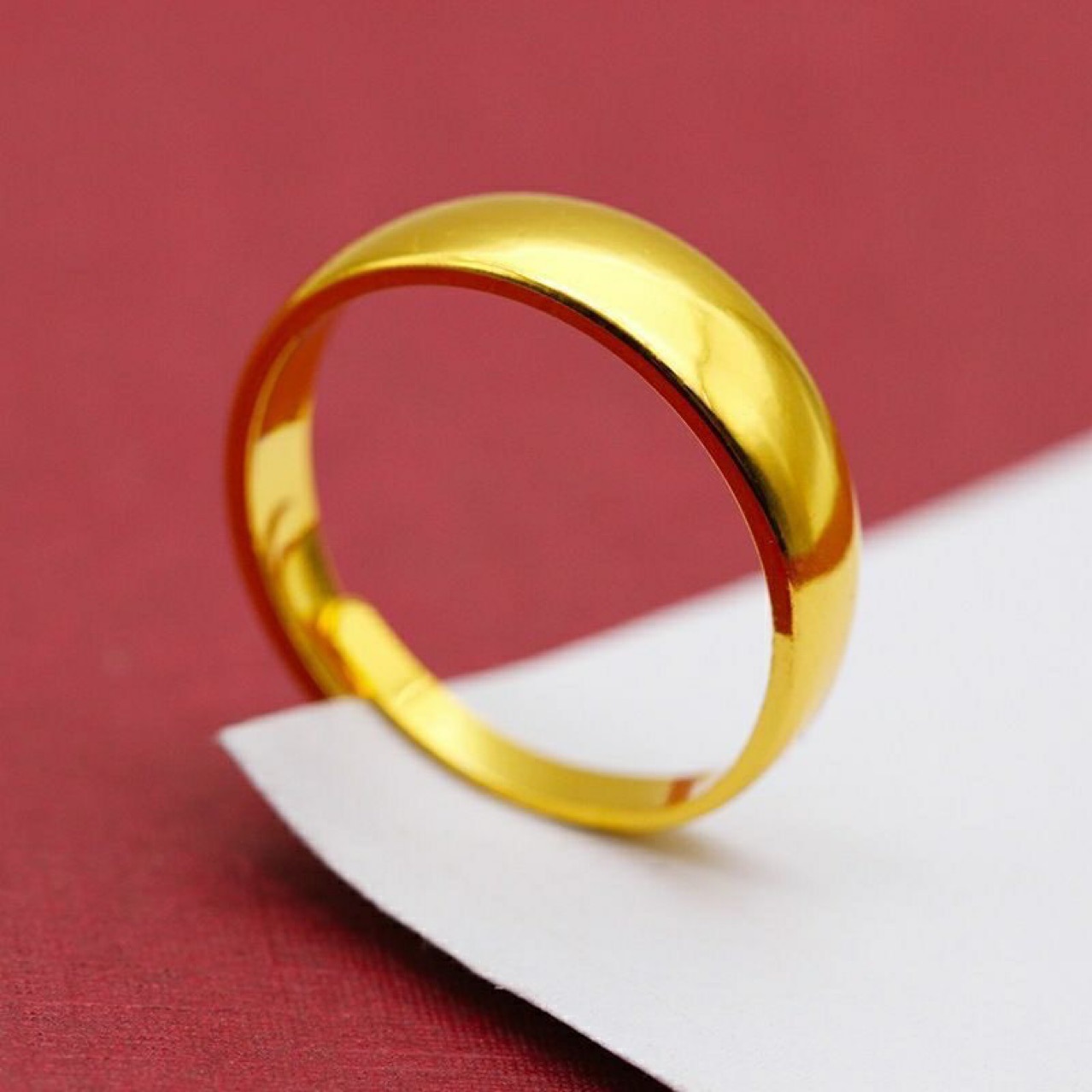 Hochwertiger, klassischer vietnamesischer Damenring im Imitationsstil, eleganter, glatter, sandgoldener Schmuck mit verstellbarer Öffnung_voghion.com