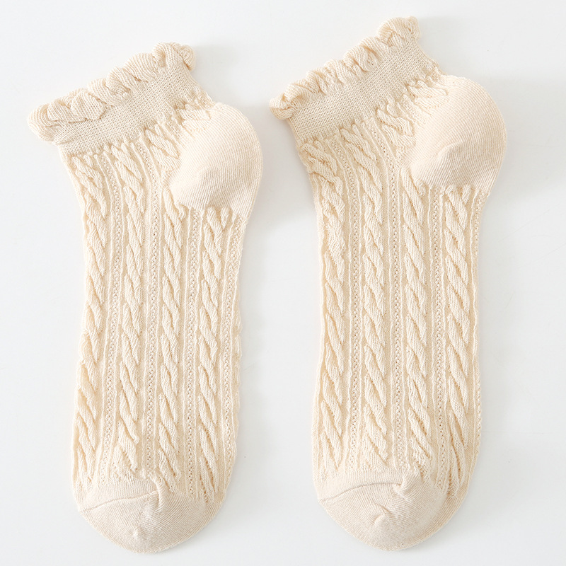 Verano y otoño nuevas señoras leche café color torque calcetines de barco estilo fino absorbente de sudor malla transpirable calcetines de algodón calcetines cortos al por mayor