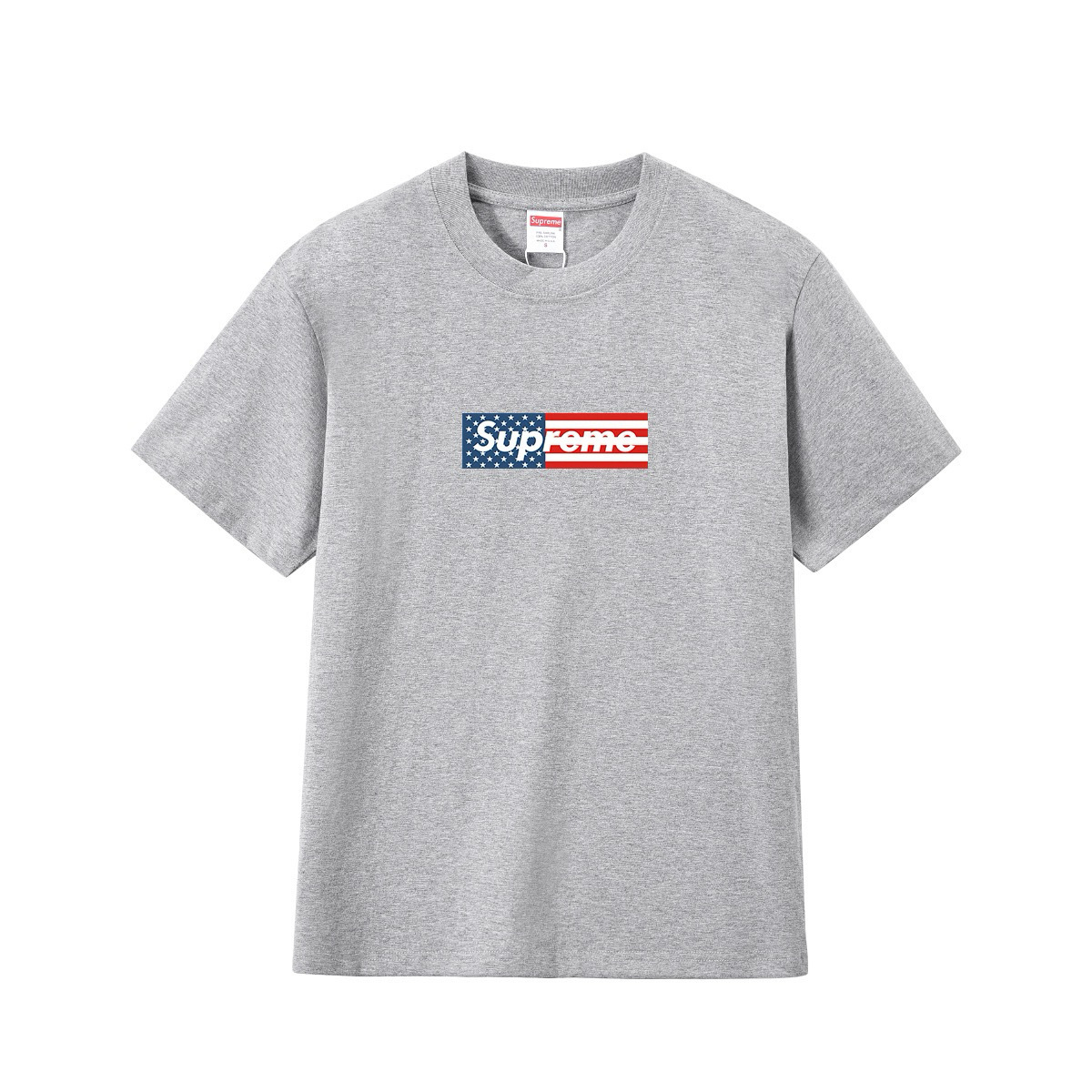 Supreme American Flag Box Logo T-shirt Grey