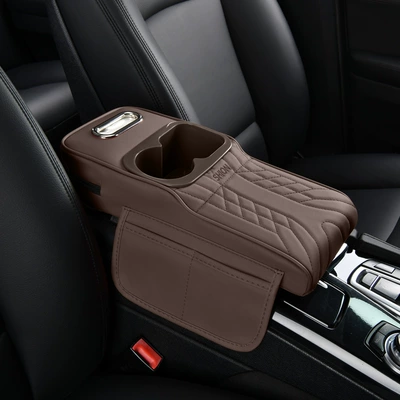 Models, Narrow Version Armrest Box Heightening: Armrest box - colorful-cup-vertical-medium-mocha-brown-fits-vehicles-with-a-width-of-16