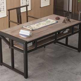 简约实木书法书画桌专用桌办公室长方形培训桌子家用双层电脑桌