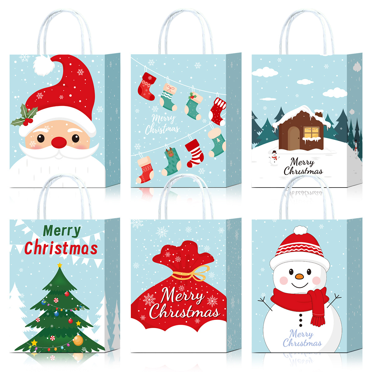 Bolsas de papel kraft transfronterizas bolsas de papel de Navidad bolsas de regalo de papel de alto nivel
