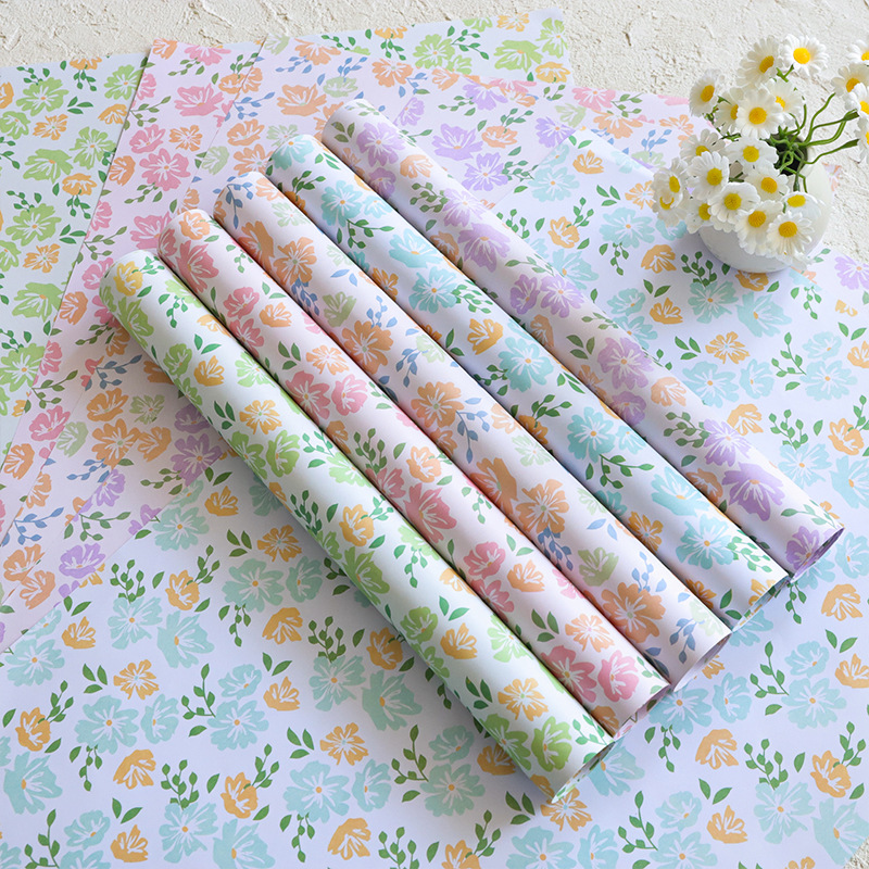 Nuevo papel de embalaje de flores frescas serie de flores trituradas de papel de embalaje de flores materiales de atmósfera de papel de arte materiales de arte floral