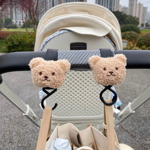  new stroller hook, multi-functional woolen bear stroller hook, mother and baby backpack storage hook