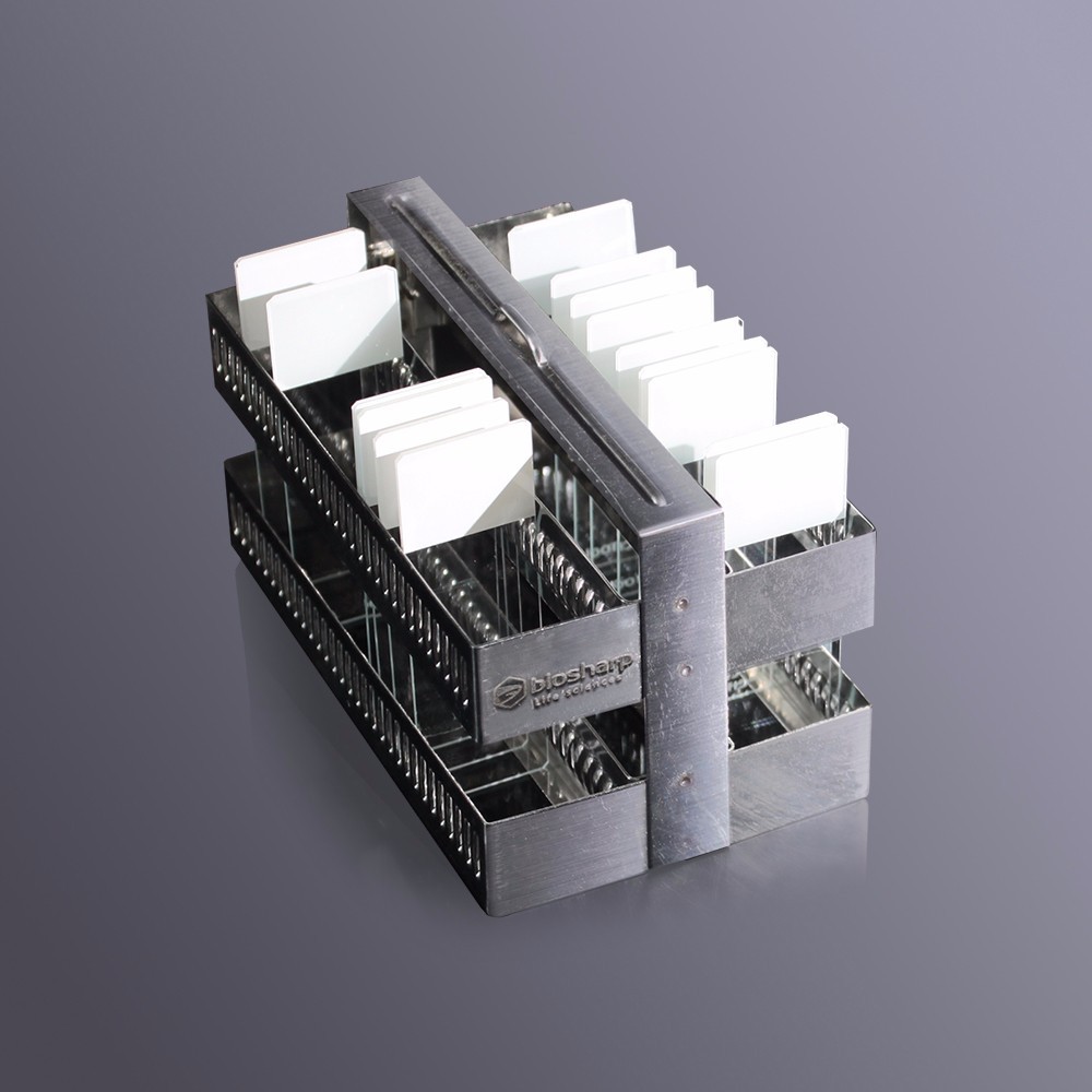 不锈钢载玻染色架 60片，1只/盒，50只/箱 化学生物实验室耗材