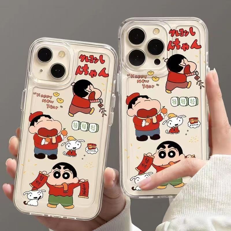 Lindo nuevo y aplicable iphone16promax funda para teléfono móvil transparente Apple 15 anti-caída 14pro Japón y Corea 13/12