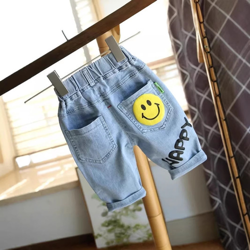 Boys 'jeans shorts, new style Korean children's summer thin pants, boys' fashionable five-point pants