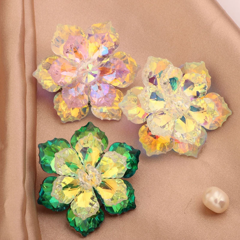 Плетеная брошь handmade, высококачественная, цветочная, со снежинками