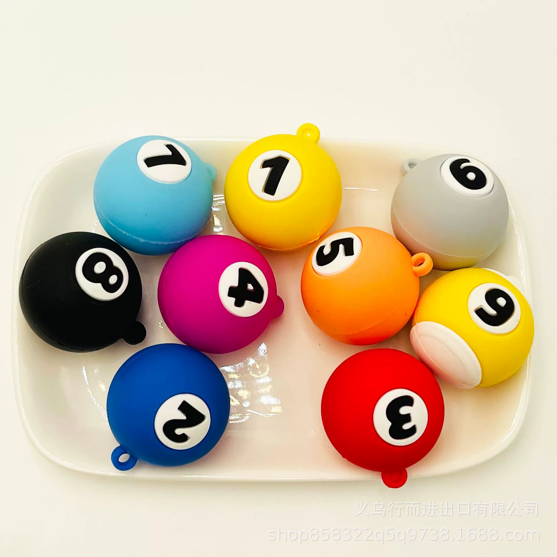 Creative pool, realistic table keychain, pendant from soft rubber for students, Birthday gift