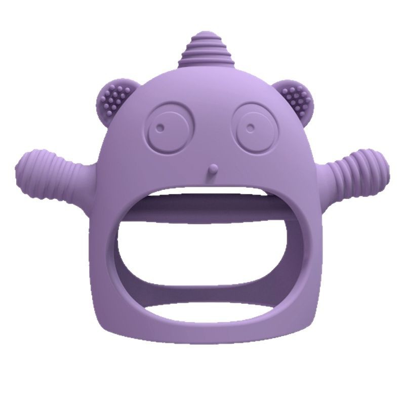Mortero de silicona para bebé unicornio, palo molar para bebé, protector de manos, artefacto anti-comer, juguete calmante, morder y morder