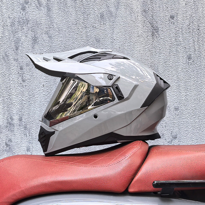 Cascos de Motocicleta Transfronterizos, Cascos de Carretera, Cascos de Una Sola Lente para Hombres y Mujeres, Cascos Integrales de Rally para Carretera y Todoterreno, Cascos para Viajes de Larga Distancia en Motocicleta