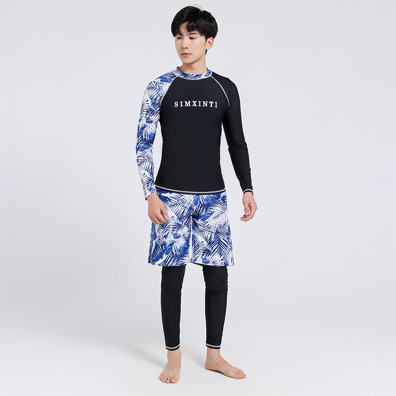 Diving Suit Men's Surf Suit Split Three-Piece Set Quick-Drying Sun-Protection Jellyfish Suit Long-Sleeved Trousers Slimming Swimwear suit