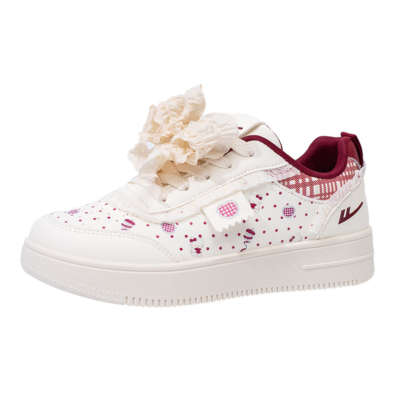 Retirada arco lindo zapatos de algodón invierno nuevo tipo de flores osos zapatos de suela gruesa universal pequeño viento fragante zapatos de skate para mujeres estudiantes