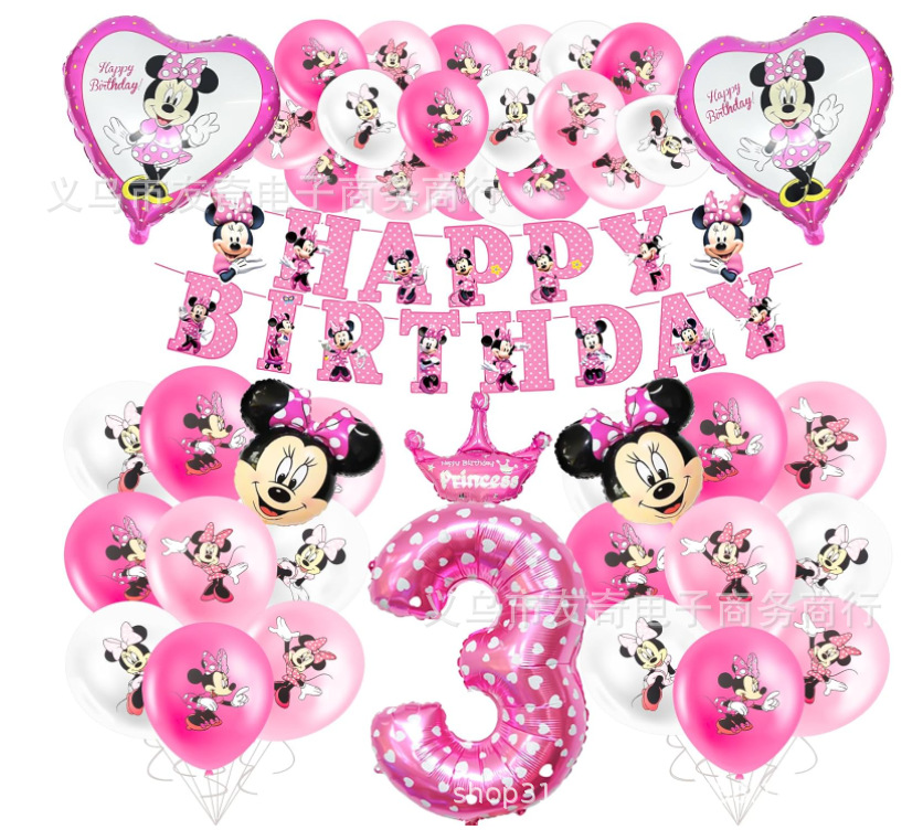 Cross-border Sonic Spider-Man Mario puntada Minnie fiesta de cumpleaños traje nuevo estilo globo de aluminio