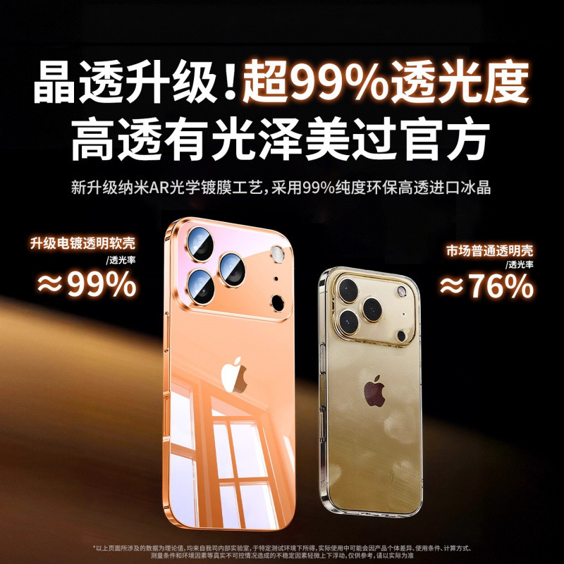 适用苹果17ProMax手机壳iPhone17Air超薄透明镜头全包防摔保护套|undefined