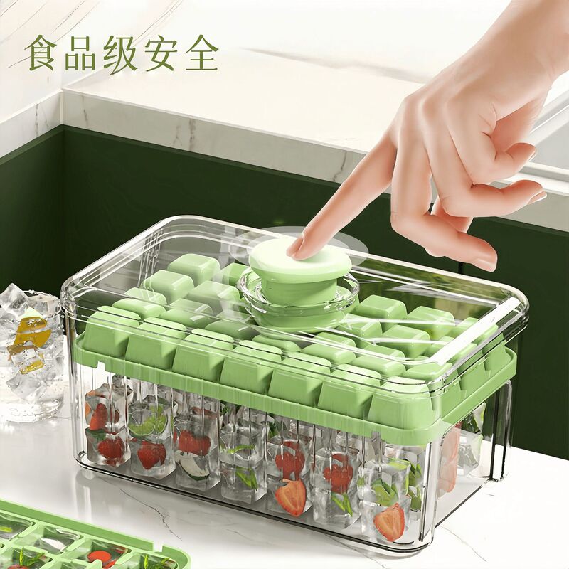 国境を越えた食品グレードの冷凍アイスキューブモデル製氷皿プレスアイスキューブ型製氷皿蓋付き自家製冷凍製氷皿|undefined