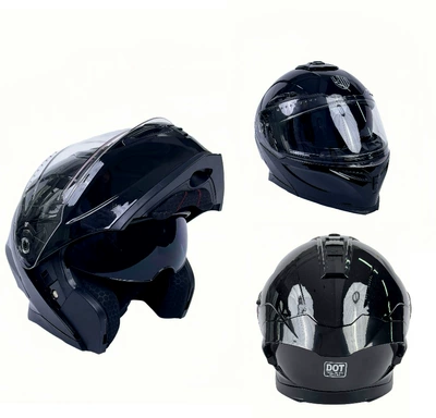 Bluetooth Motorcycle Helmet for Men – Motosiklet kaskı (dəbilqə) - glossy-black-m54-56