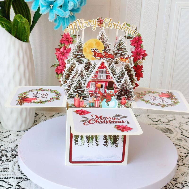 立体圣诞节贺卡3D弹出式立体盒圣诞节卡片merry christmas card|undefined