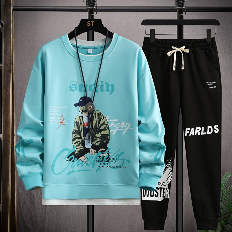 青少年の衛衣の男性の春秋の項の中学校の学生の長袖のtシャツの底のシャツの潮流の格好いい大きい子供の紳士服のスーツ|undefined