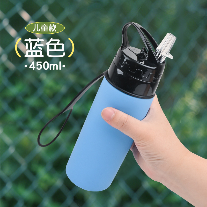 シリコン製折りたたみケトル、見栄えの良い夏用、高温耐性、落下防止、ポータブル折りたたみウォーターカップ、子供、学生、大人用|undefined