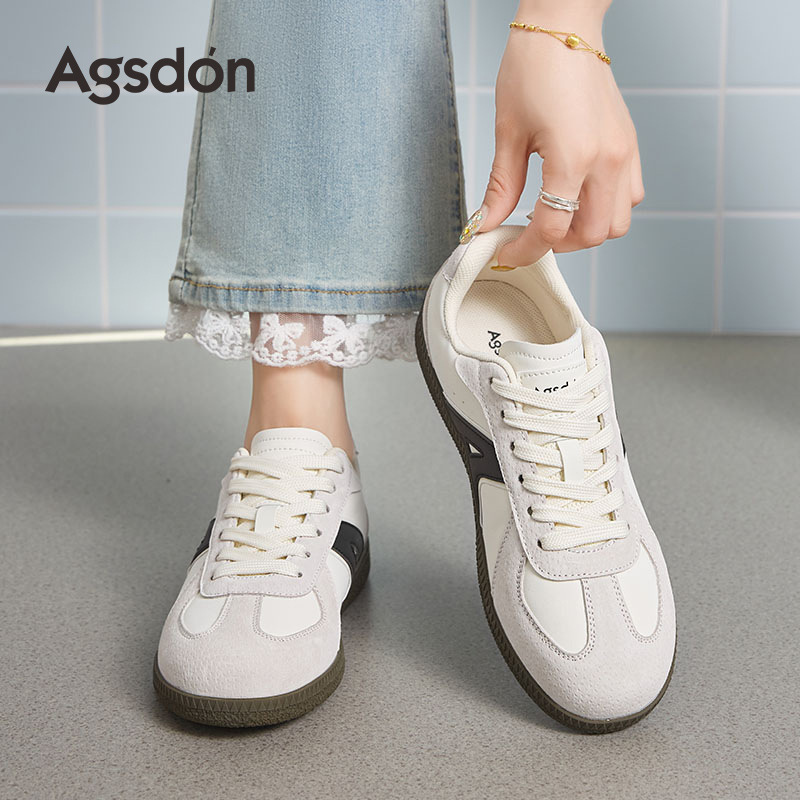 Augu Lion Dengde zapatos de entrenamiento para mujeres 2025 nuevo otoño gran hermoso Agan zapatos deportivos planos zapatos blancos zapatos de skate
