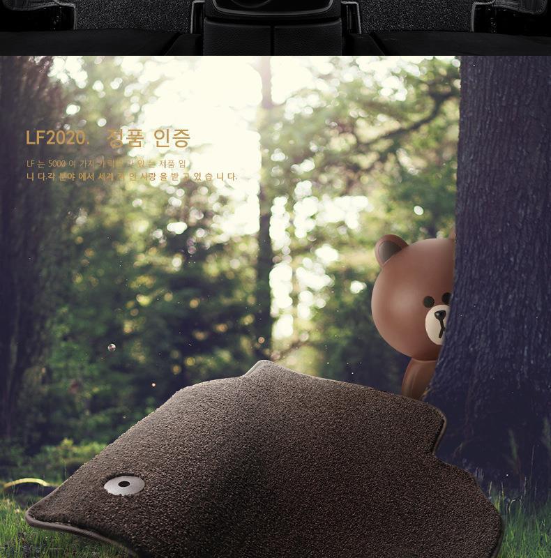 Line Friends Full-Coverage Car Floor Mats, Custom-Made for Specific Vehicles, One-Piece Leather Car Floor Mats with Full Coverage