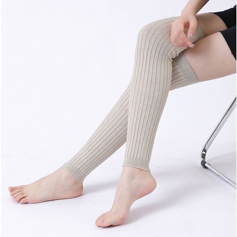 Pure cotton leg warmers for spring and summer, thin over-the-knee socks for women and men, knee protectors, cold-proof, warm, non-slip, for old cold legs and joint protection