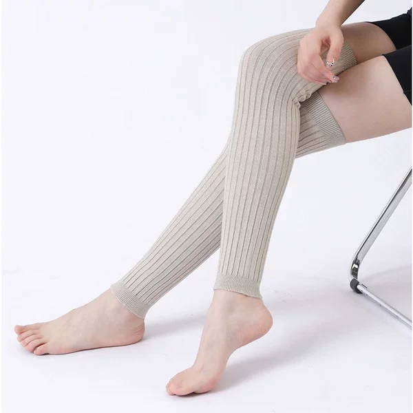 Pure cotton leg warmers for spring and summer, thin over-the-knee socks for women and men, knee protectors, cold-proof, warm, non-slip, for old cold legs and joint protection