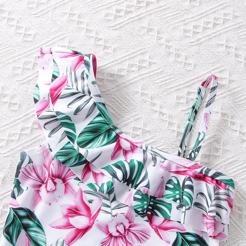 Girlu0027S Tropical Leaf Polyester One Pieces
