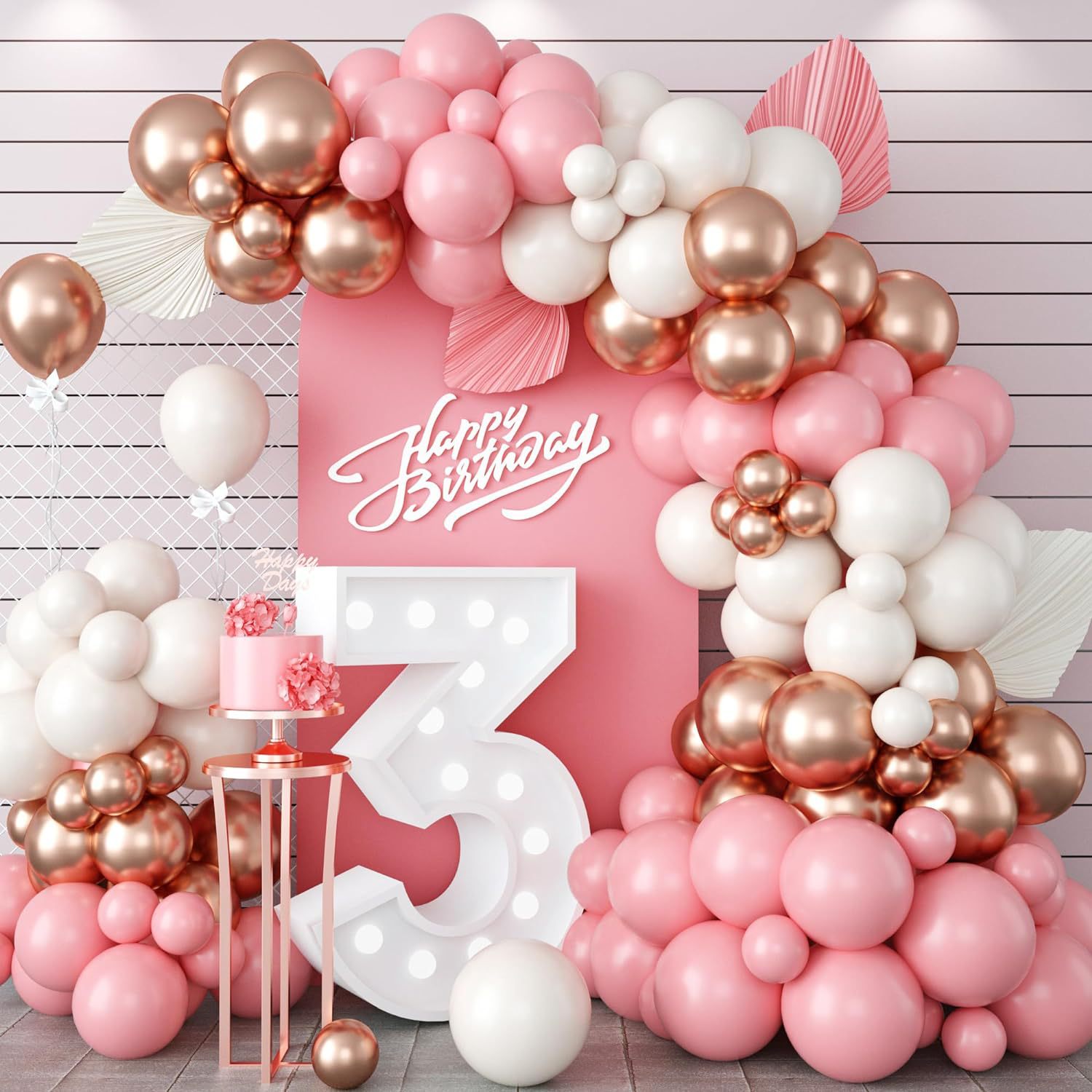 Pink golden balloon