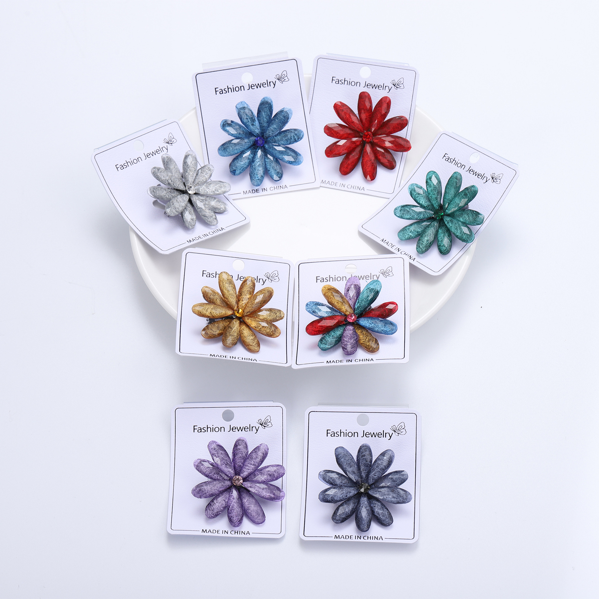 17g Weight Acrylic Inlay Material Brooches Classification Casual, Holiday, Banquet Occasion Alloy Material Flower Pattern All Seasons Season Women's Gender Inlay Design Simple Style Style Simple Style Pin Flower Alloy Inlay Acrylic Women's Brooches 1