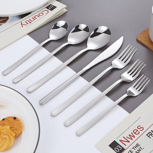 304 stainless steel spoon, Korean-style Western cuisine steak knife and fork for home use, thick eating spoon, hotel dessert spoon and fork