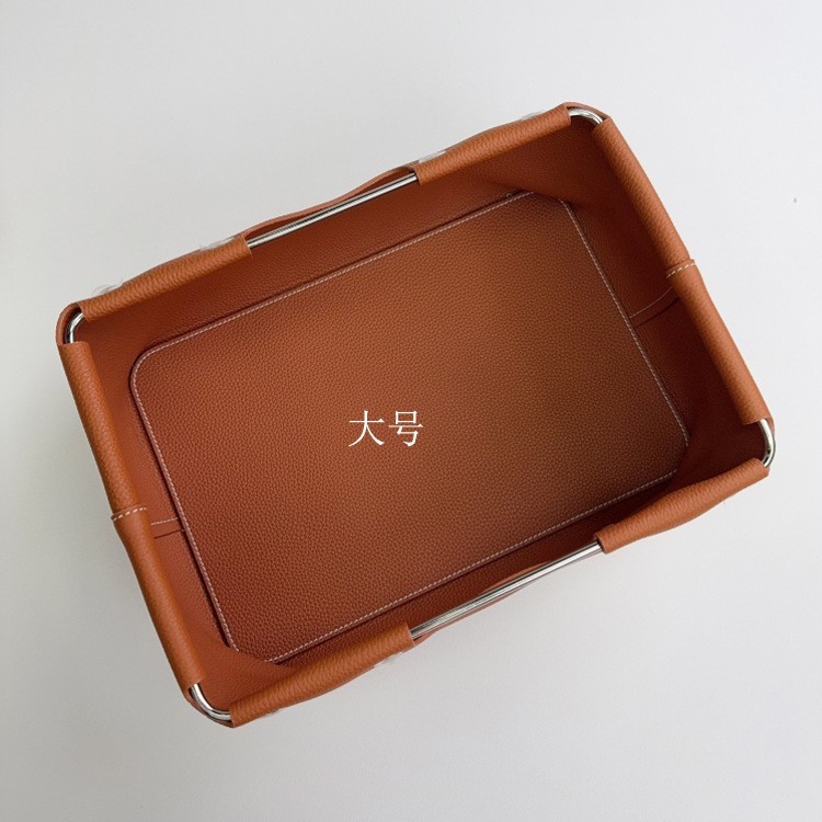 高级感轻奢桌面零食化妆品收纳筐遥控器钥匙玄关真皮高档收纳篮|undefined