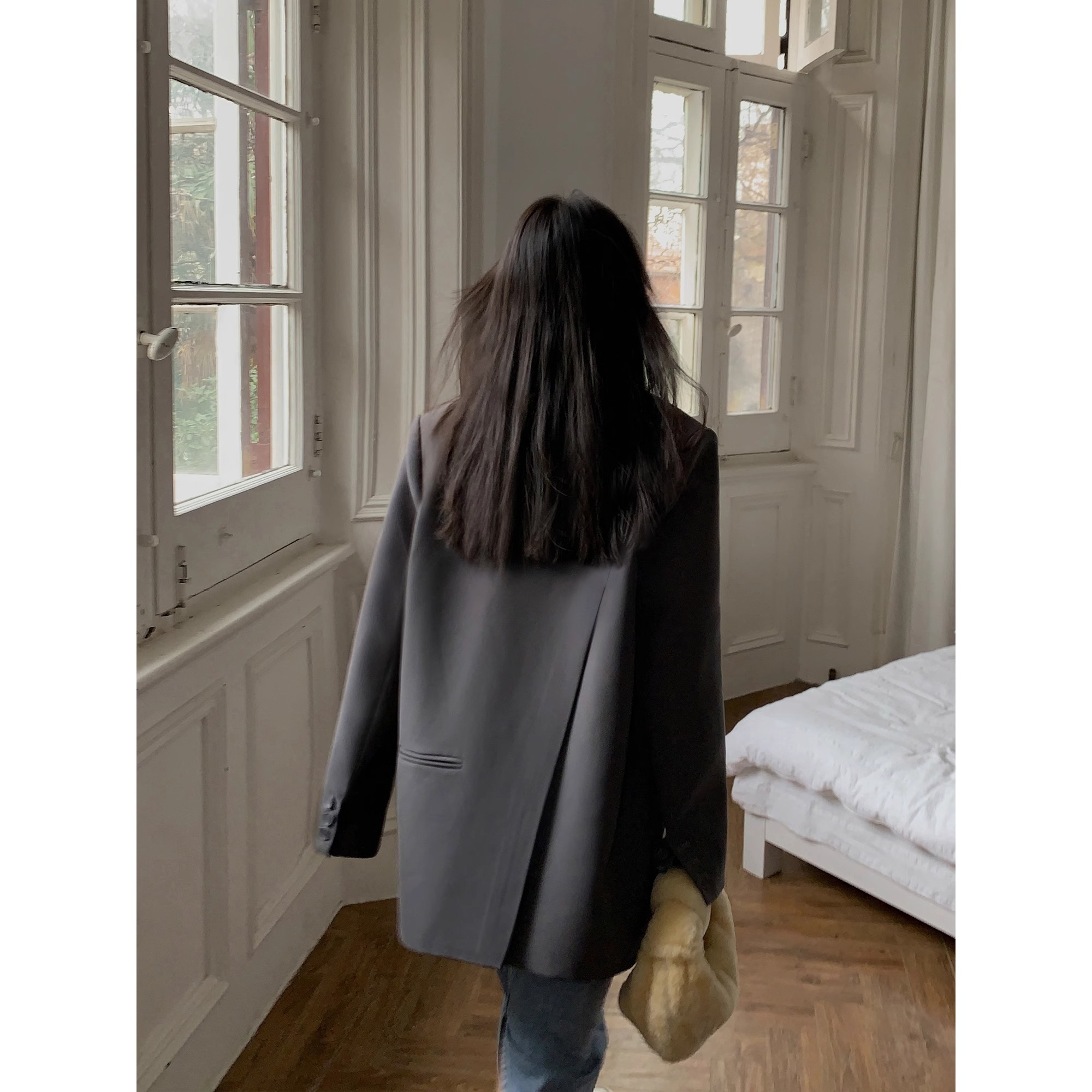 Grey Suit Jacket Women's 2025 Spring and Autumn New Casual Elegant Celebrity Sense Popular Small Suit All-match This Year