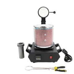 2KG手提熔金爐金屬金銀鋁熔金機石墨石英坩堝首飾器材冶鍊冶金機