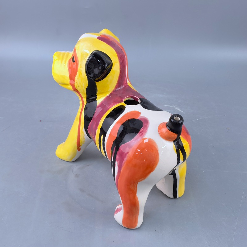 Nórdico colorido perro de estilo de cerámica perro de estilo