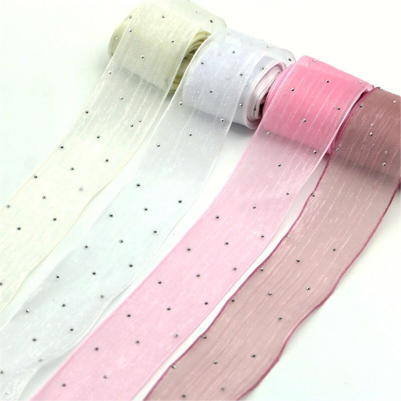 4cm Bubble Pleated Diamond Mesh Ribbon Ribbon Flower Packaging Cake Tie Ribbon Wholesale 5 m/Roll