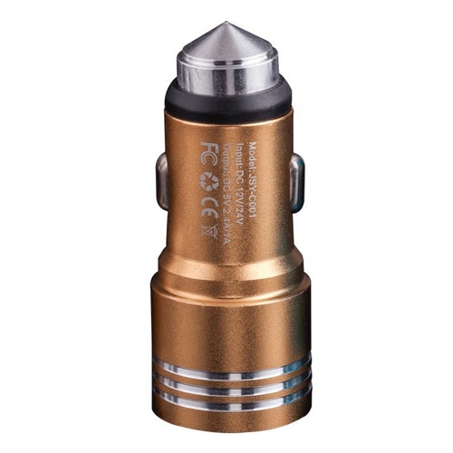New metal car charger cigarette lighter with double USB multifunctional metal car charger for roadside stalls supply